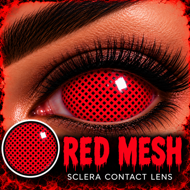 LIMITED EDITION : SCLERA EYE CONTACT - Red Mesh 2.0 - 16+