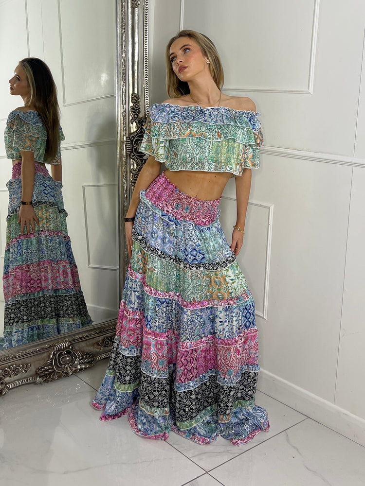 Boho Max Frill Skirt Co-ord - Multi 1