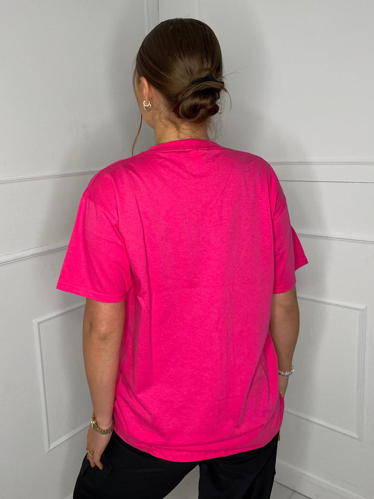 Identical Print T-shirt- Cerise Pink