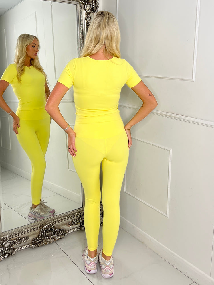 Sculpt Short Sleeve Top & Leggings - Yellow