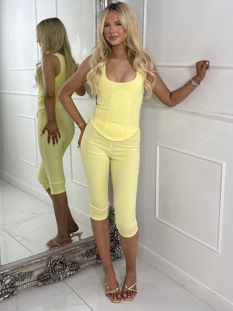 Corset & Capri Set -Yellow