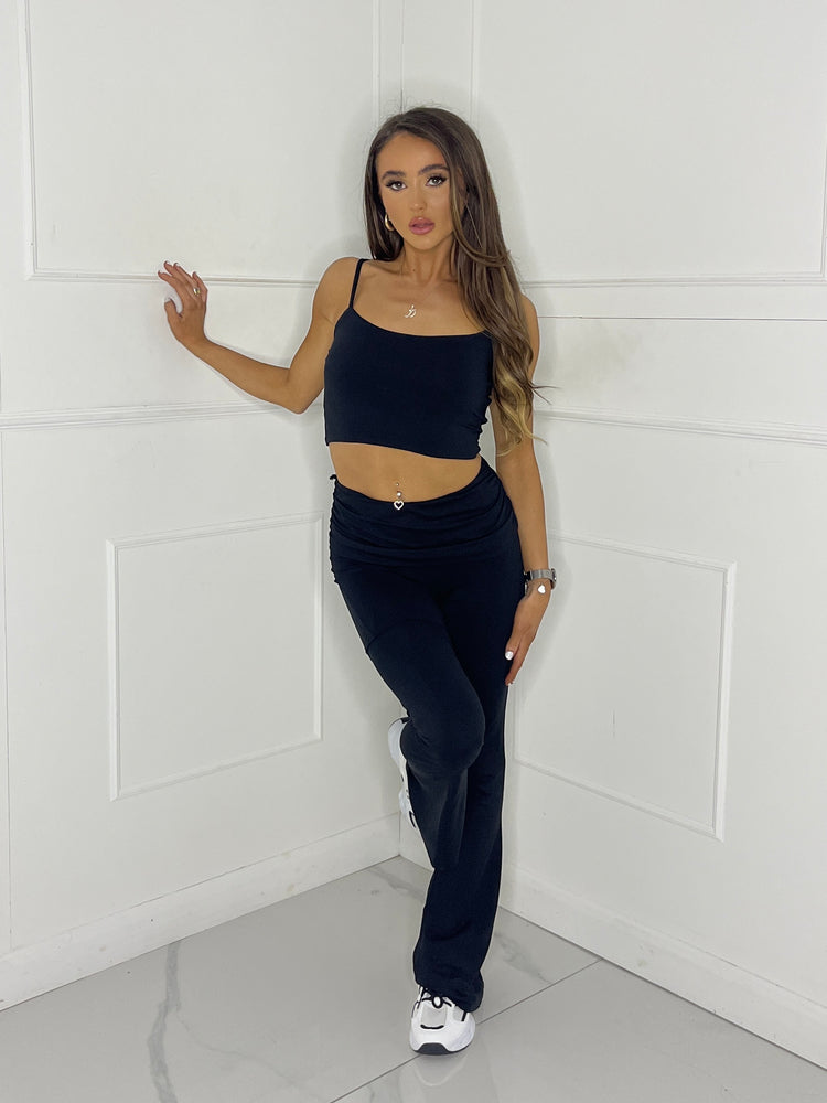 Strappy Vest Top & Flares Co-Ord Second Skin - Black