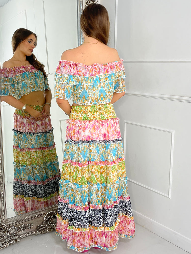 Boho Max Frill Skirt Co-ord - Multi 2