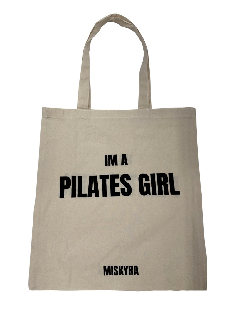 Pilates Girl Canvas Tote Bag - Natural