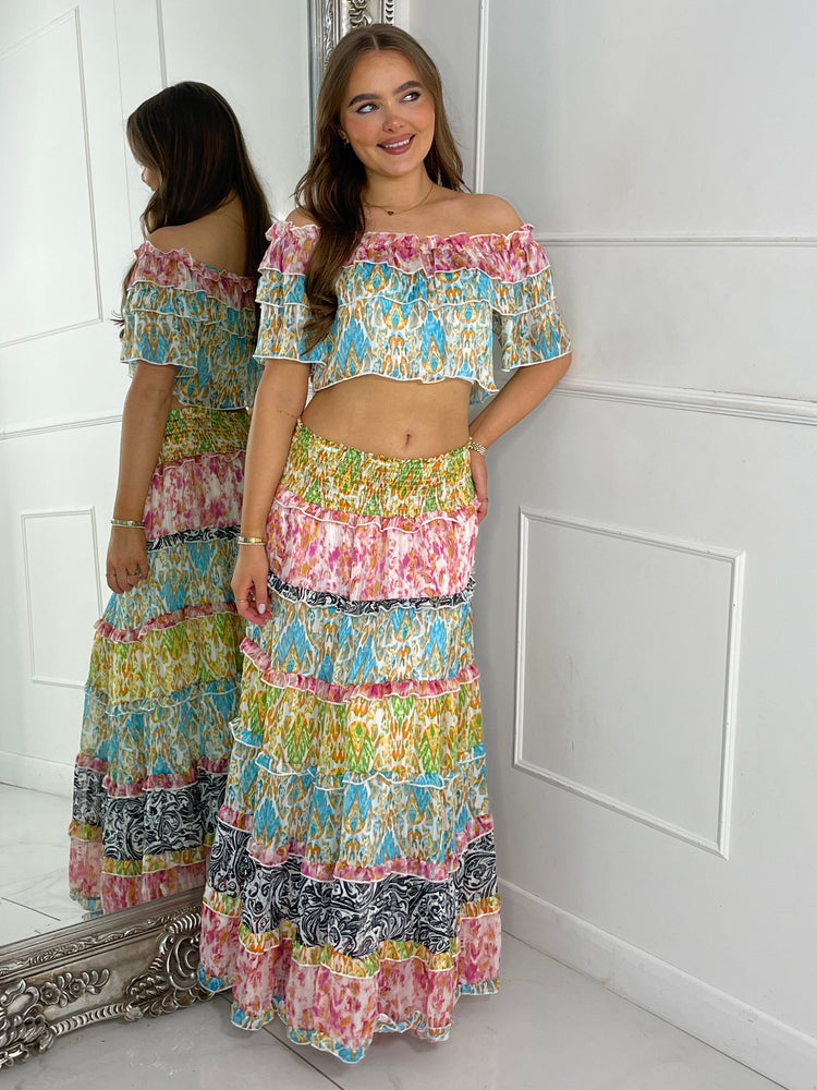 Boho Max Frill Skirt Co-ord - Multi 2