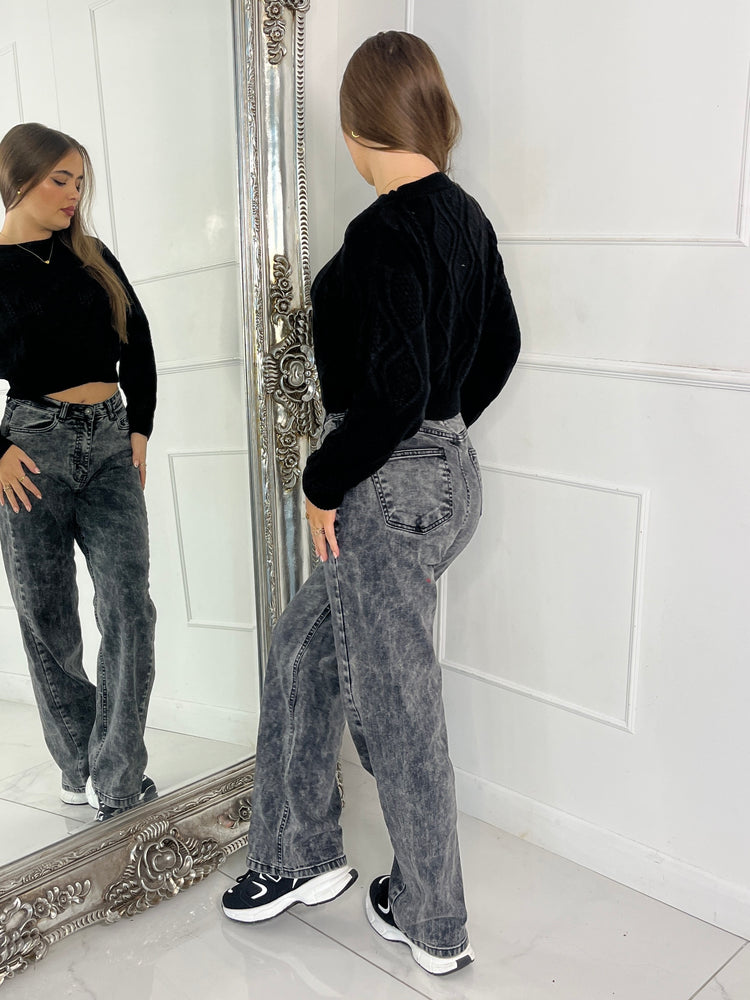 Cable Knit Jumper - Black