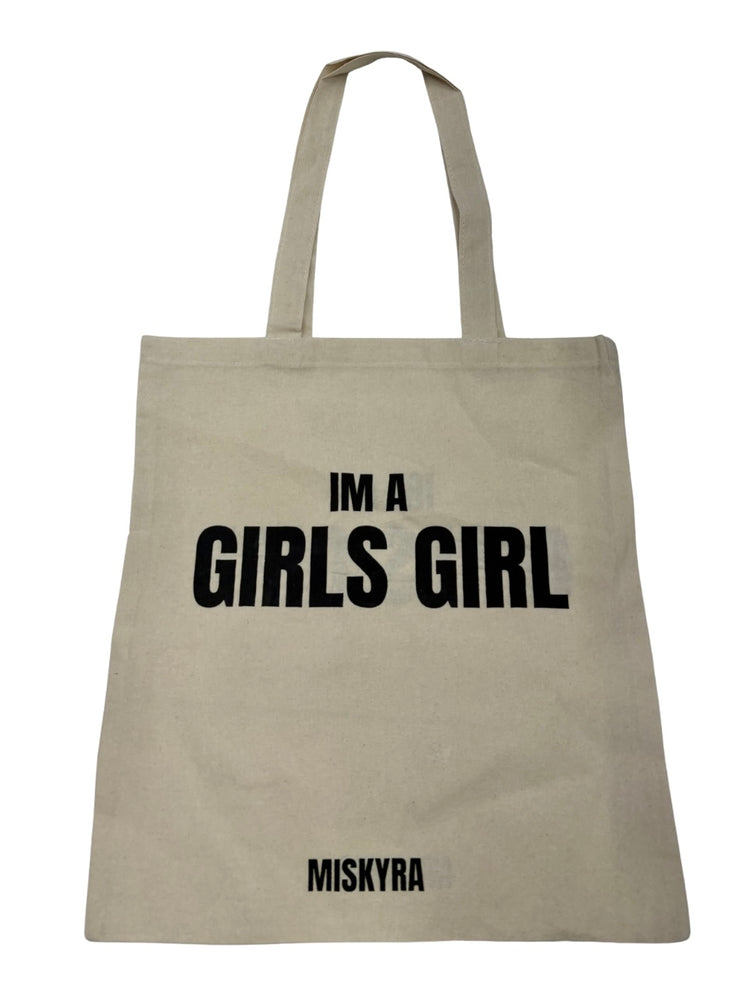 Girls Girl Canvas Tote Bag - Natural