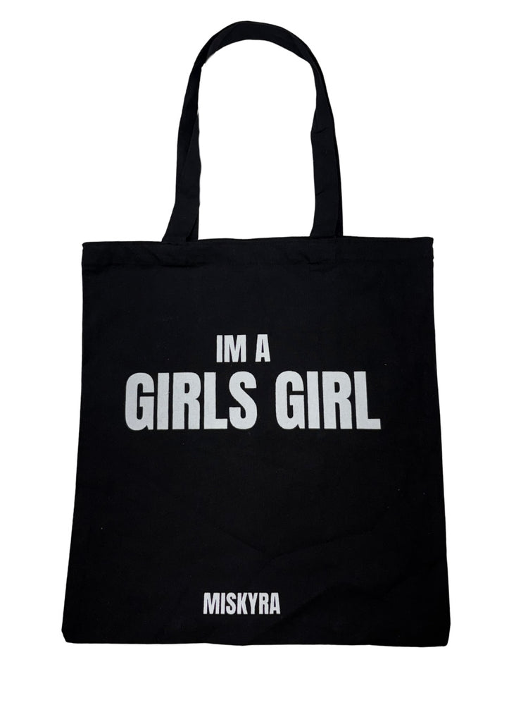 Girls Girl Canvas Tote Bag - Black