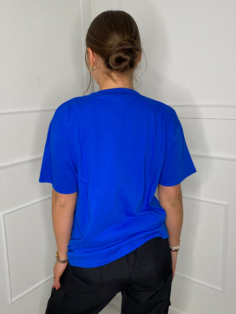 Fashion Print T-shirt- Royal Blue