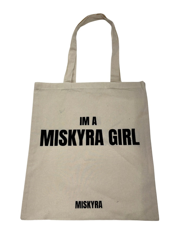 Miskyra Girl Canvas Tote Bag - Natural