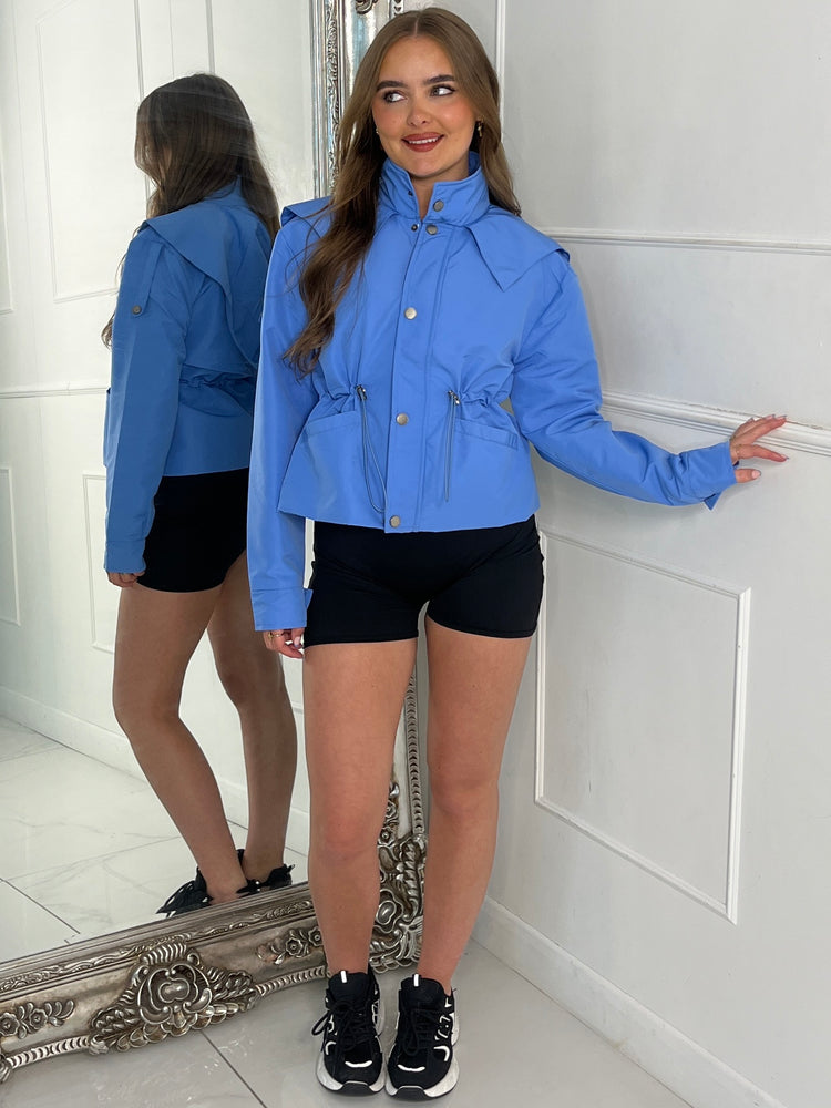 Utility Overlay Back Windbreaker - Baby Blue