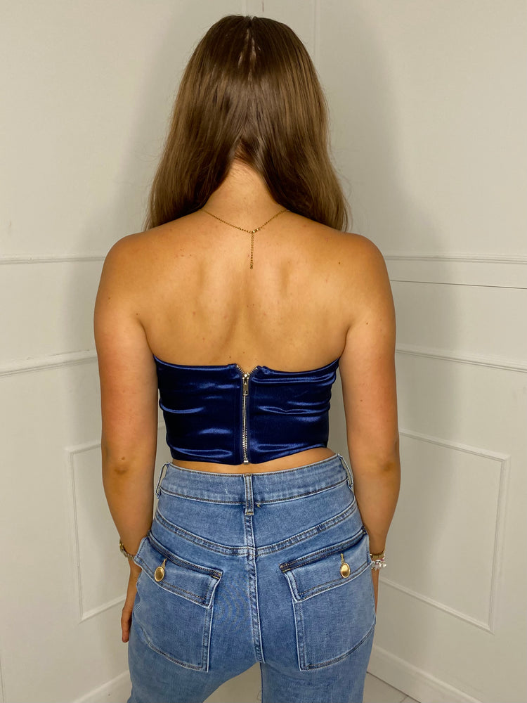 Satin Corset Top- Royal Blue