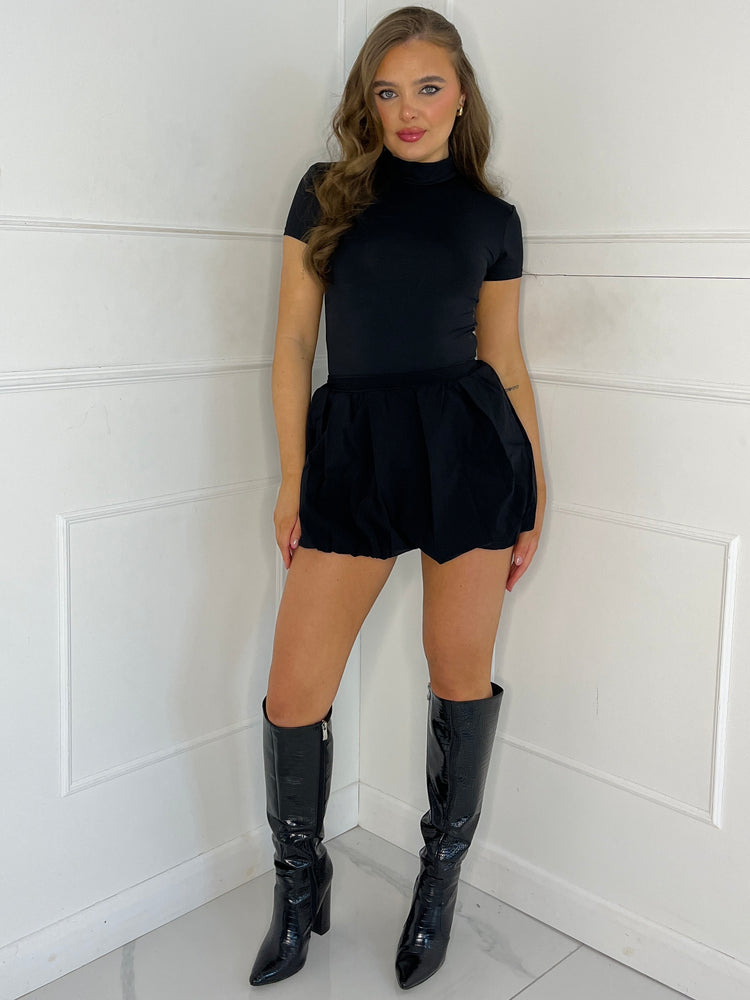 Puffball Mini Skirt - Black