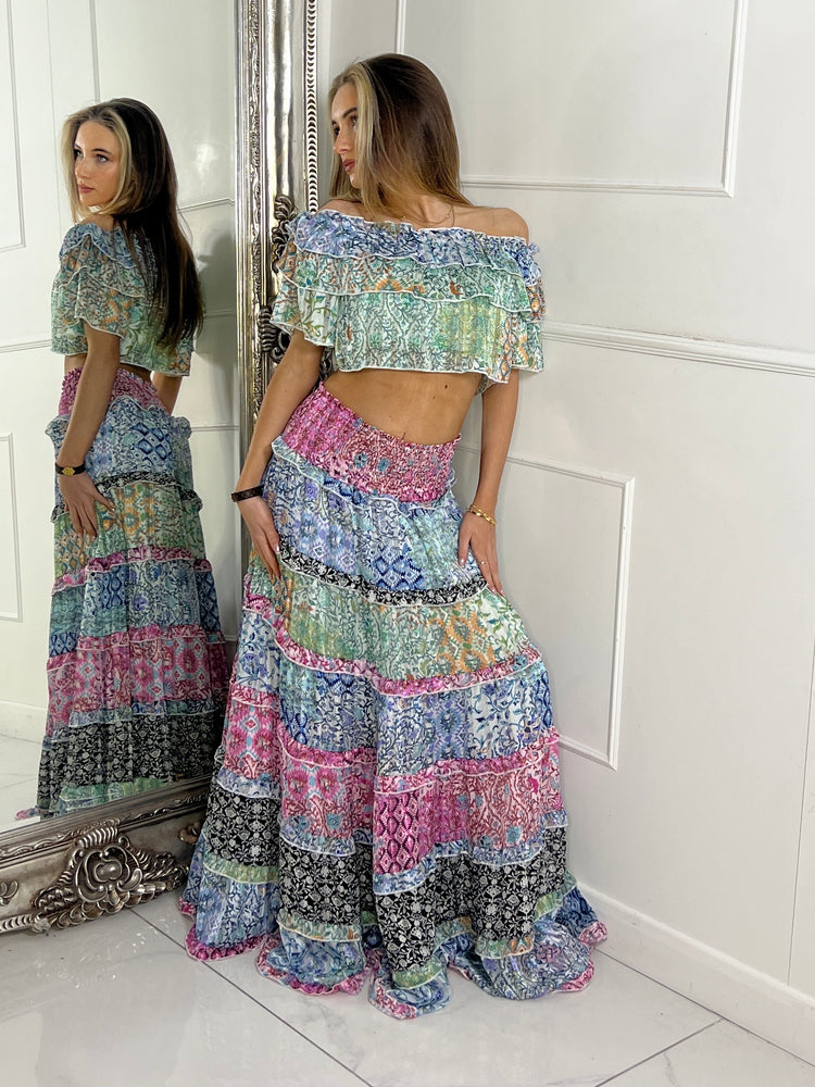 Boho Max Frill Skirt Co-ord - Multi 1