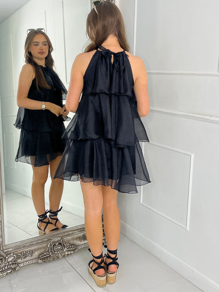 Tiered Frill Dress - Black