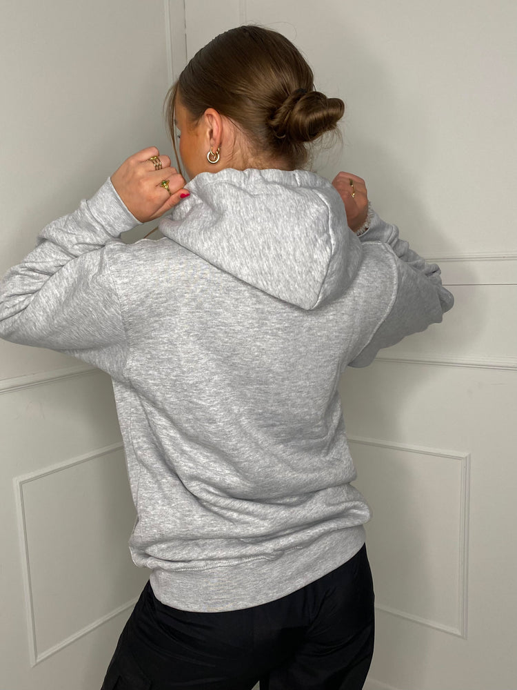 Fearless Statue Print Hoodie - Grey