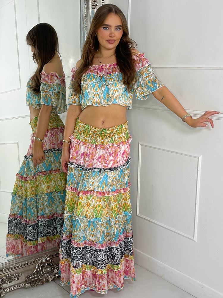 Boho Max Frill Skirt Co-ord - Multi 2