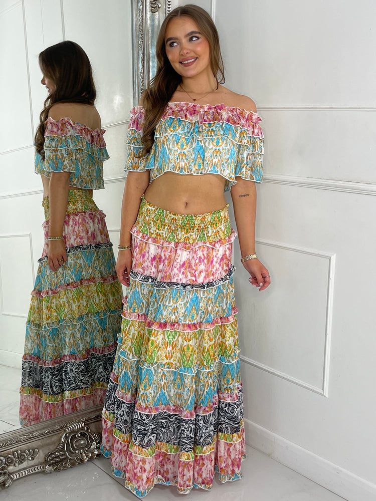 Boho Max Frill Skirt Co-ord - Multi 2
