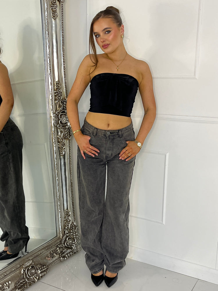 Bandeau Bow Top - Black