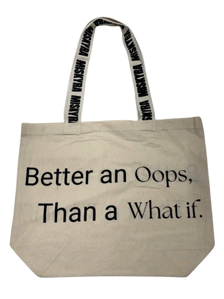 Better An Oops Branded Strap Slogan Tote Bag - Natural