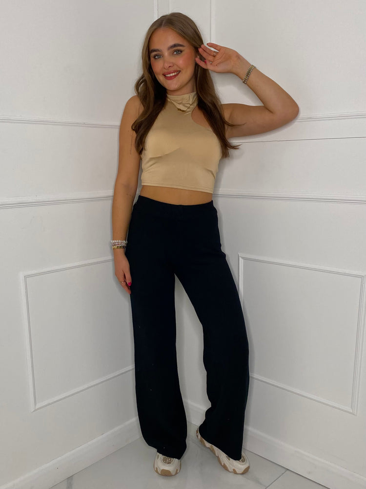 Flared Lounge Pants - Black