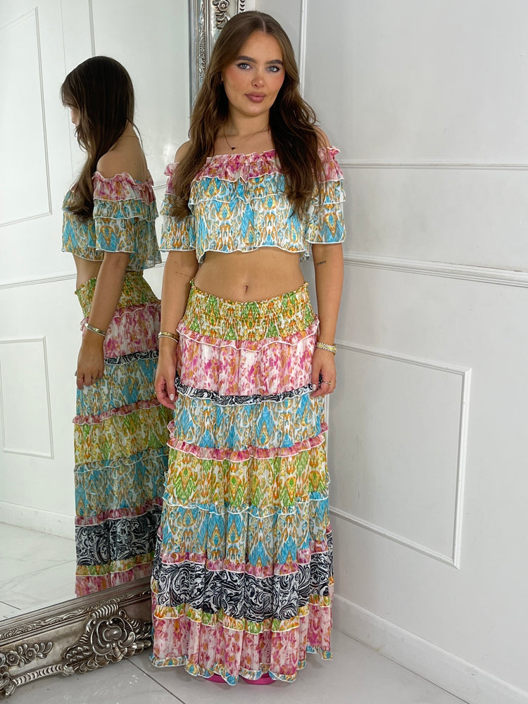 Boho Max Frill Skirt Co-ord - Multi 2