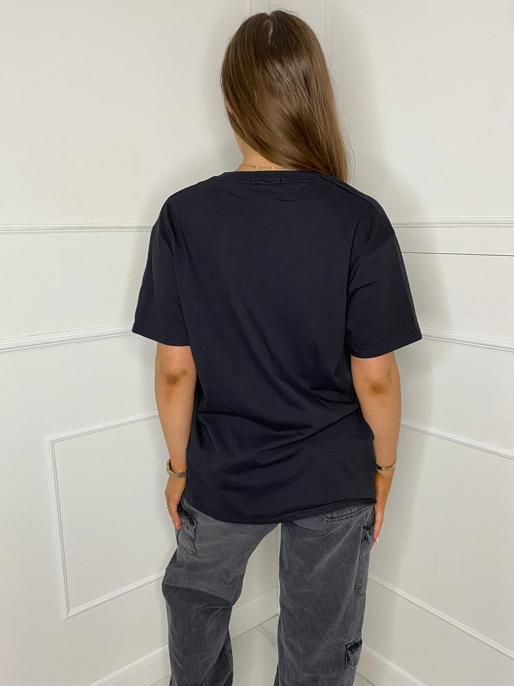 Monaco Print T-Shirt - Black