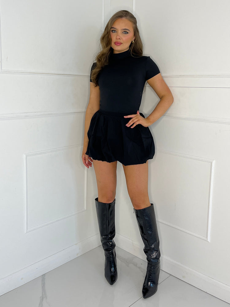 Puffball Mini Skirt - Black