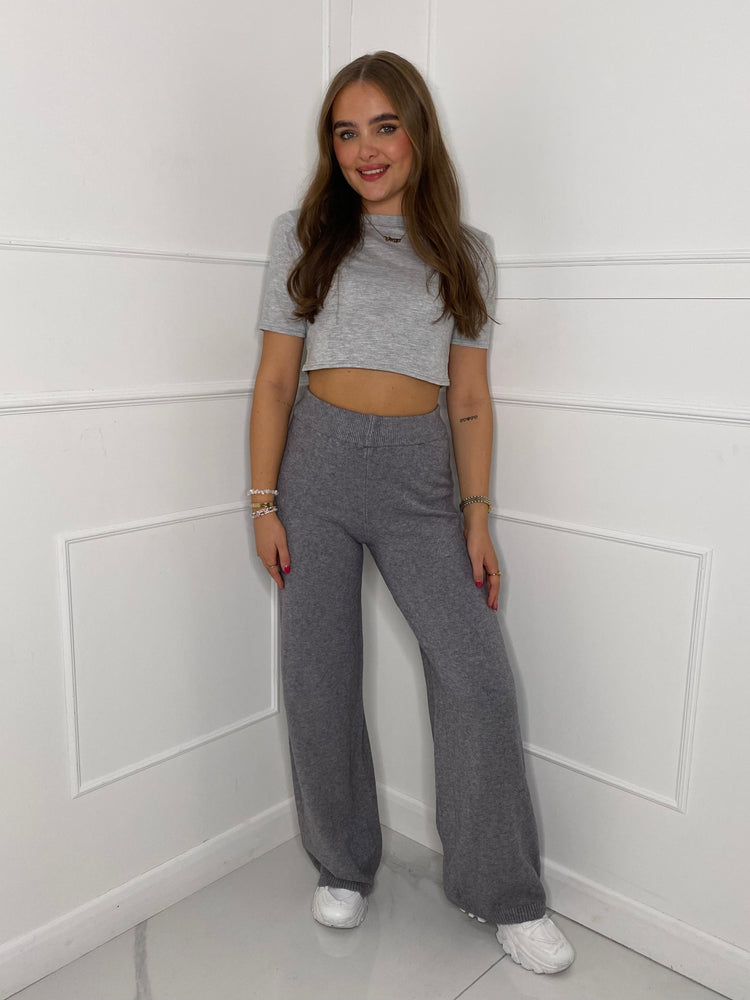 Flared Lounge Pants - Light Grey