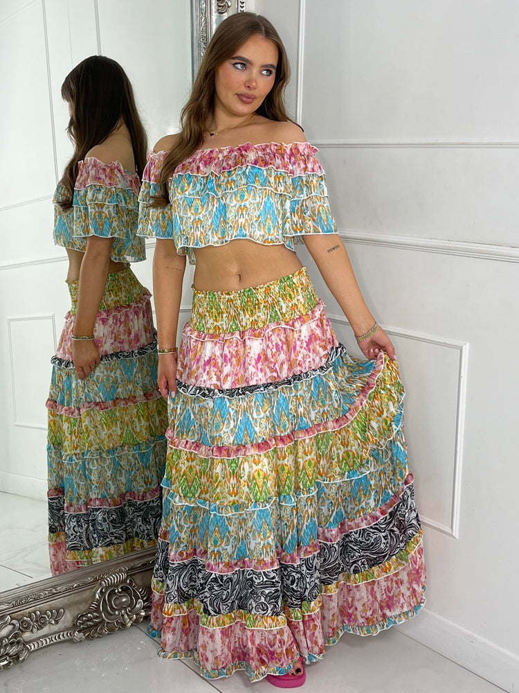 Boho Max Frill Skirt Co-ord - Multi 2
