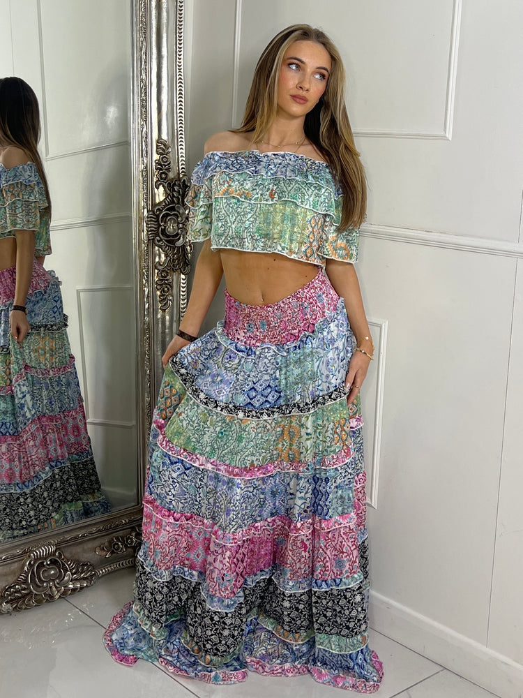 Boho Max Frill Skirt Co-ord - Multi 1