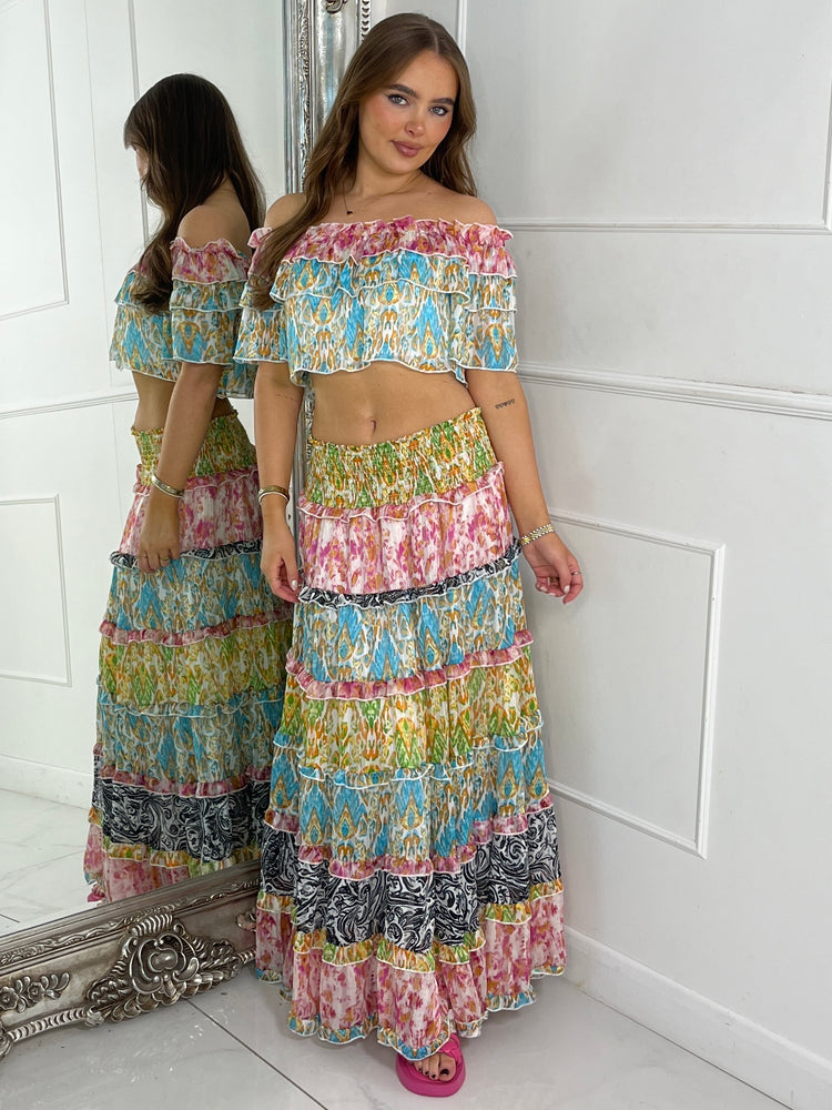 Boho Max Frill Skirt Co-ord - Multi 2