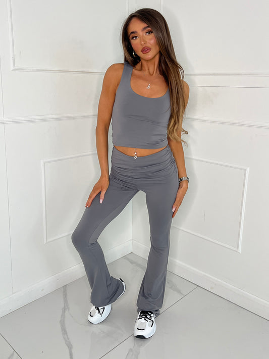 Tank Top & Flares Co-Ord Second Skin - Charcoal