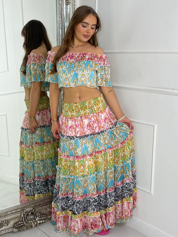 Boho Max Frill Skirt Co-ord - Multi 2