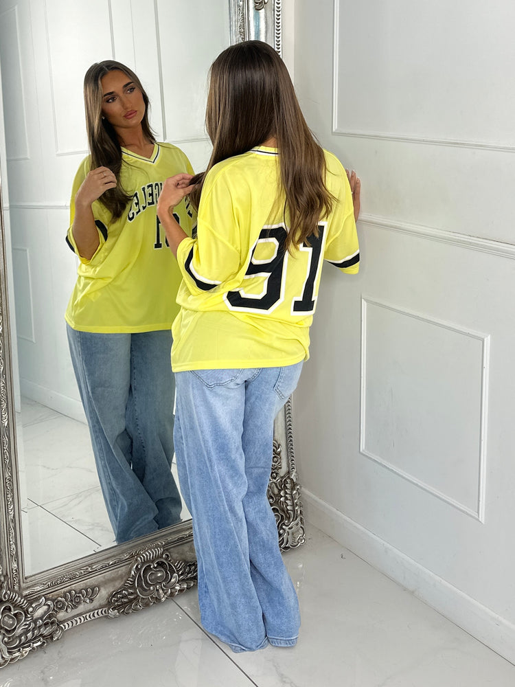 Los Angeles 91 Varsity Tee - Yellow Lemon
