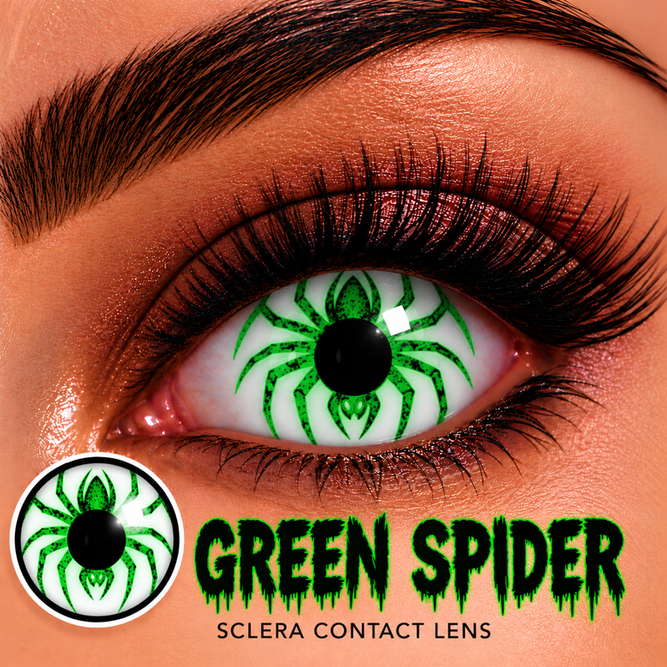 LIMITED EDITION : SCLERA EYE CONTACT - Green Spider - 16+