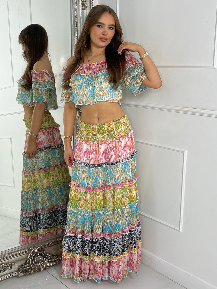 Boho Max Frill Skirt Co-ord - Multi 2