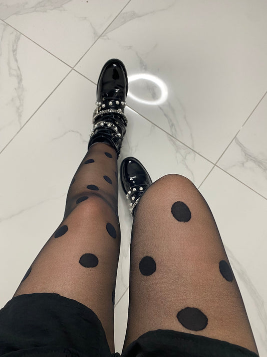 Spotted Tights - Black