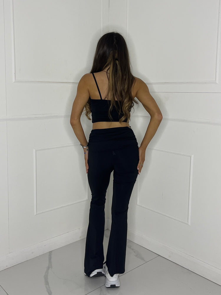 Strappy Vest Top & Flares Co-Ord Second Skin - Black