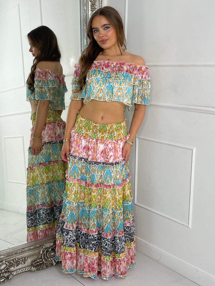 Boho Max Frill Skirt Co-ord - Multi 2