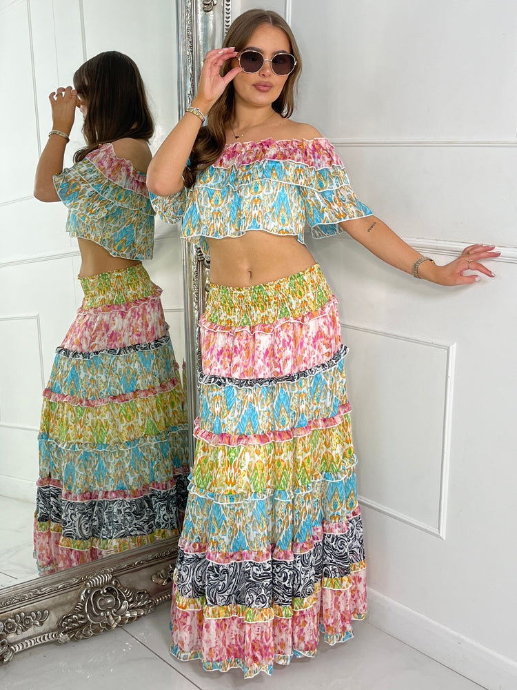 Boho Max Frill Skirt Co-ord - Multi 2