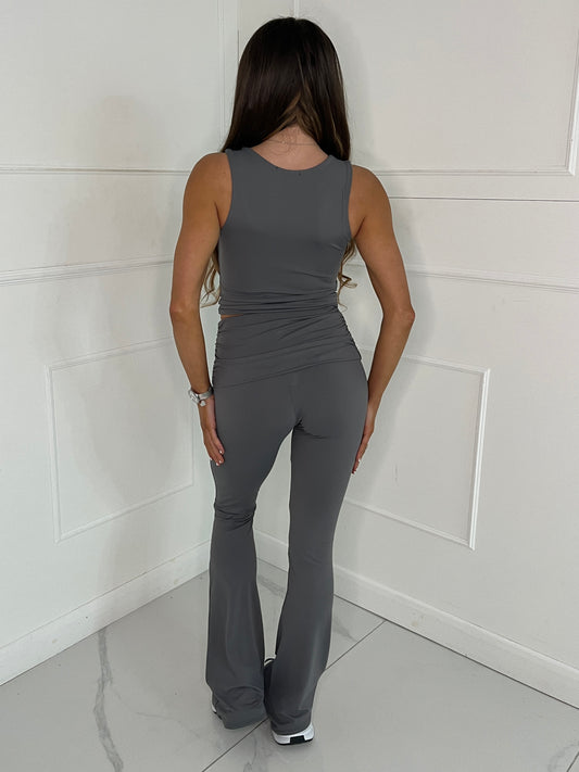 Tank Top & Flares Co-Ord Second Skin - Charcoal