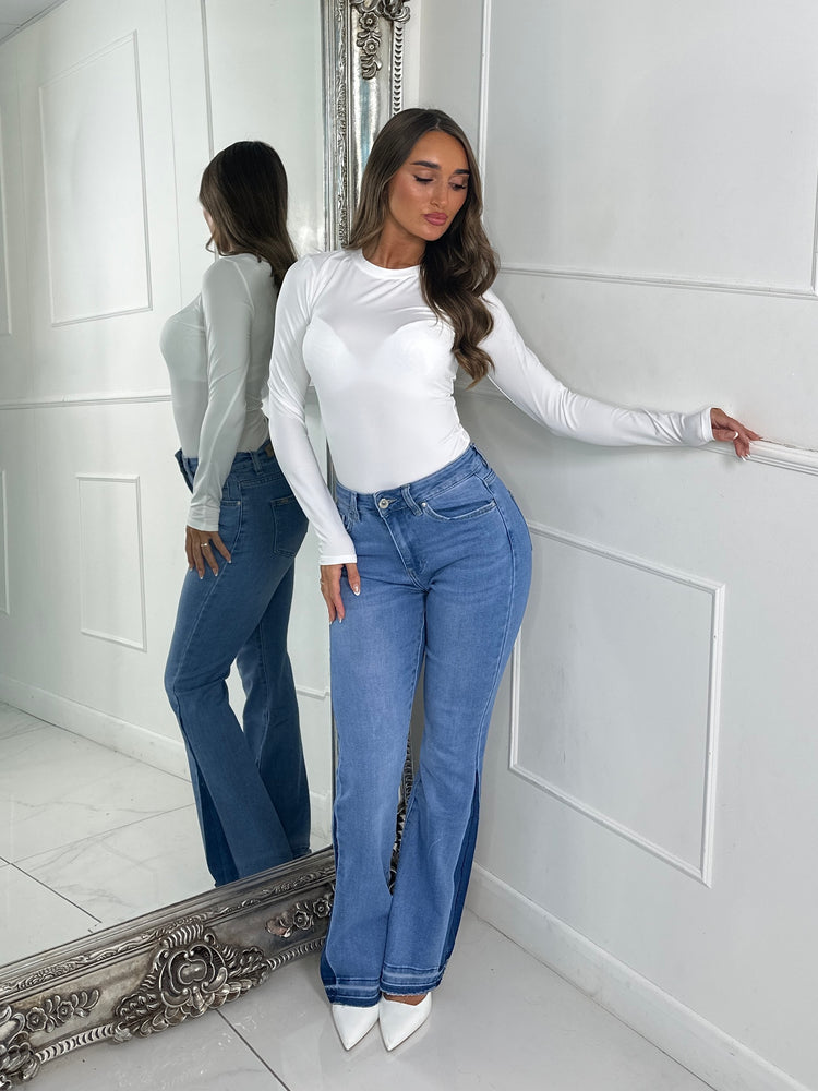 Round Neck Second Skin Bodysuit - White