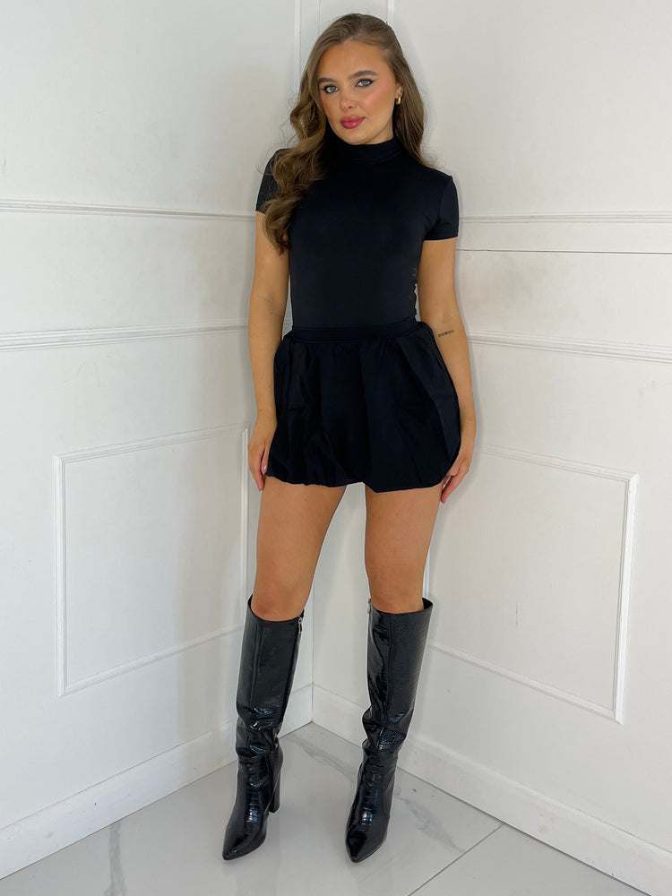 Puffball Mini Skirt - Black