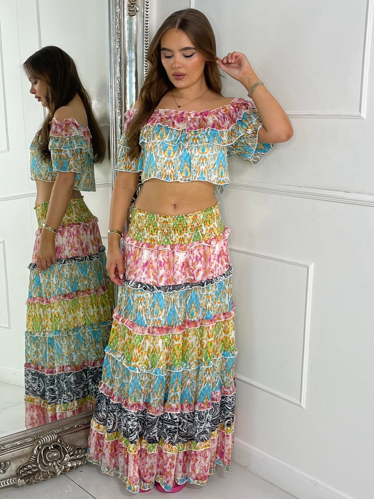 Boho Max Frill Skirt Co-ord - Multi 2