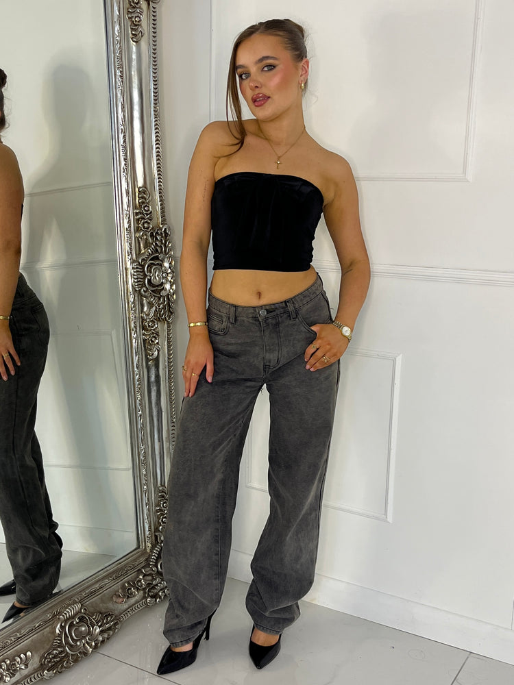 Bandeau Bow Top - Black