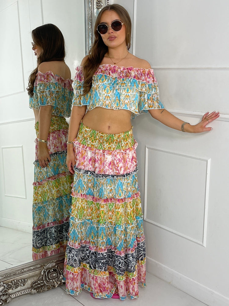 Boho Max Frill Skirt Co-ord - Multi 2