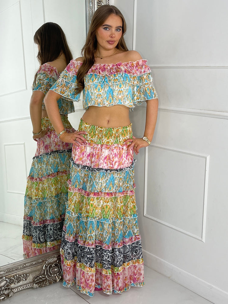Boho Max Frill Skirt Co-ord - Multi 2