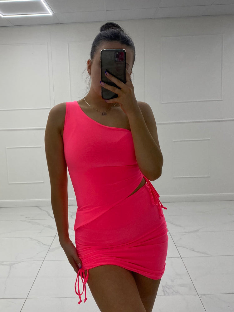 Asymmetric Ruched Co-Ord - Pink