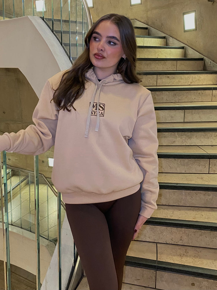 Miskyra Embroidered Hoodie - Stone